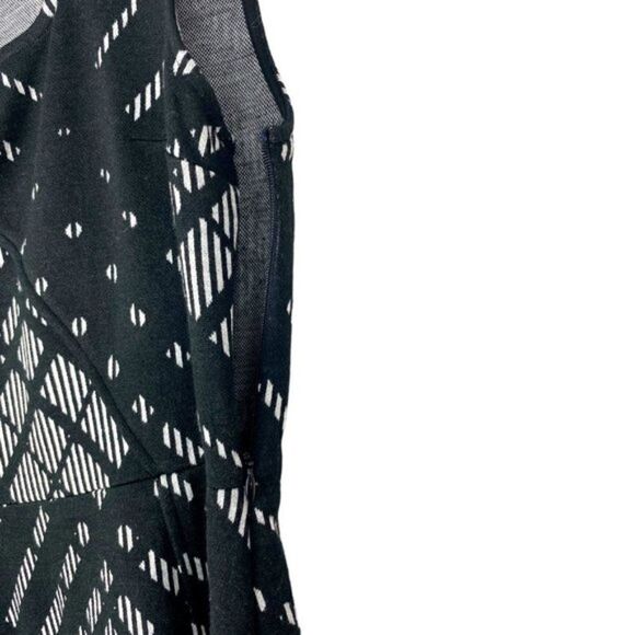 TRACY REESE Black White Wool Blend Sleeveless Cut Out Body Con Sheath Dress US M - Picture 4 of 8